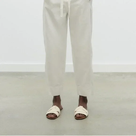 Zara Flat Crossed Leather Sandals - Picture 5 of 8